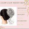 Claw Clip Messy Bun Hair Piece Tousled Updo Hair Buns Extension Elastic Hair Band Hair Pieces Curly Hair Bun Scrunchie For Women (Silver Grey)