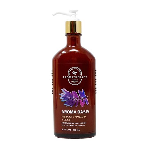 Bath & Body Works Aromatherapy Aroma Oasis Hibiscus & Mandarin & Violet - 2 Pack Of Body Lotion with a Lavender Dreams Bar Soap