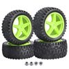 Hobbypark 4pcs Front & Rear Rubber Tires & Wheel Rims Sets for RC Redcat 1/10 Off Road Buggy Shockwave Nitro Tornado S30 EPX HSP Backwash Warhead Exceed Replacement
