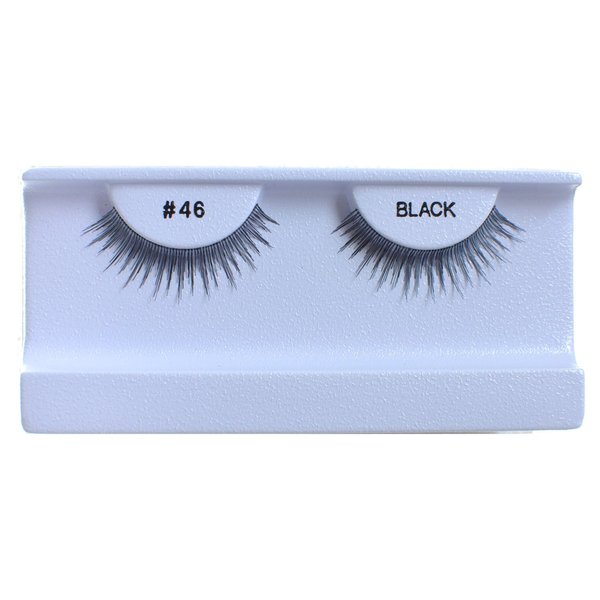 10 Pairs 100% Human Hair False Eyelashes Natural Black #46