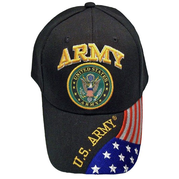 UNITED STATES ARMY BASEBALL STYLE EMBROIDERED HAT flag us usa black cap