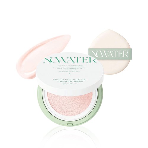 NOWATER Tea Tree Day-day Tone-up Sun Cushion (SPF50+, PA++++) | Sun Protection | #21 Cushion Foundation | Hyaluronic Acid, Niacinamide | Korean Make up for face (0.88 fl.oz)