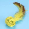Ichiias 5 pcs/Set Cat Toy Colorful Kitten Plush Rattan Balls with Feather Ring Bell