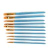 1 Set of 10 Pieces Synthetic Hair Paint Brushes, Blue, for Acrylic, Oil and Watercolor Painting