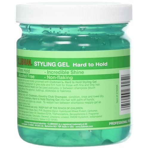 Clubman Pinaud Hard to Hold Styling Gel, Firm Hold with Incredible Shine, 16 oz