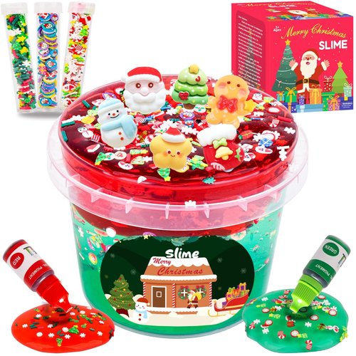 1.45 LB Glassy Clear Slime Bucket Toy, Premade Crystal Slime Kit for Girls Boys with Big Bucket, Super Soft and Non-Sticky, Birthday Gifts Party Favors, Perfect Christmas Surprise