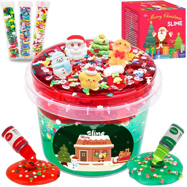 1.45 LB Glassy Clear Slime Bucket Toy, Premade Crystal Slime Kit for Girls Boys with Big Bucket, Super Soft and Non-Sticky, Birthday Gifts Party Favors, Perfect Christmas Surprise