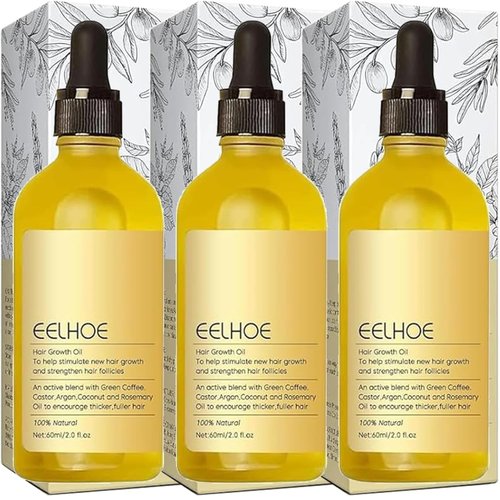 Gaukomzs 3PCS Veganic Natural Hair Oil, Veganic Hair Oil,Natural Hair Gro, Rosemary Oil for Hair Growth Organic, Rosemary Hair Growth Oil for Dry Damaged Hair and Growth Thin Hair