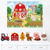 7Pcs/Pack Farm Themed Party Supplies,Indoor and Outdoor Farm Animals 3D Table Decoration,Include Farm Animals Centerpieces and Farm Happy Birthday Background Cloth