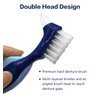 Denture Case,Denture Cups Bath, Toothbrush with hard denture, Dentures Container with Basket Denture Holder for Travel,Mouth Guard Night Gum Retainer Container (Blue)