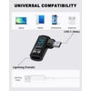 Danfetsoy Right Angle Type C to Lightning Adapter with Digital Display, 35W Fast Charge & Data Transfer Suitable for Laptop, iPhone, iPad, MacBook,etc (Black, 2pack)