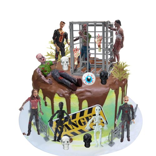 21 PCS Zombie Cake Decor Zombie Birthday Party Supplies Zombie Cake Toppers Halloween Zombie Cake Toppers