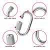 HOME MASTER HARDWARE 1/8 inch Stainless Steel D Shape Quick Link Chain Links Locking Carabiner Connector Keychain Ring Buckle 10 Pack