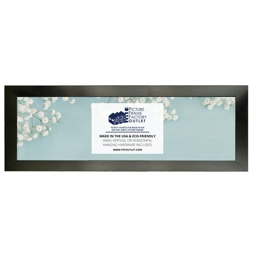 (1) 8”x16” - 1.25 Inch Black Eco-Friendly Picture Frame | Plexi Glass, Backing and Hanging Hardware Included