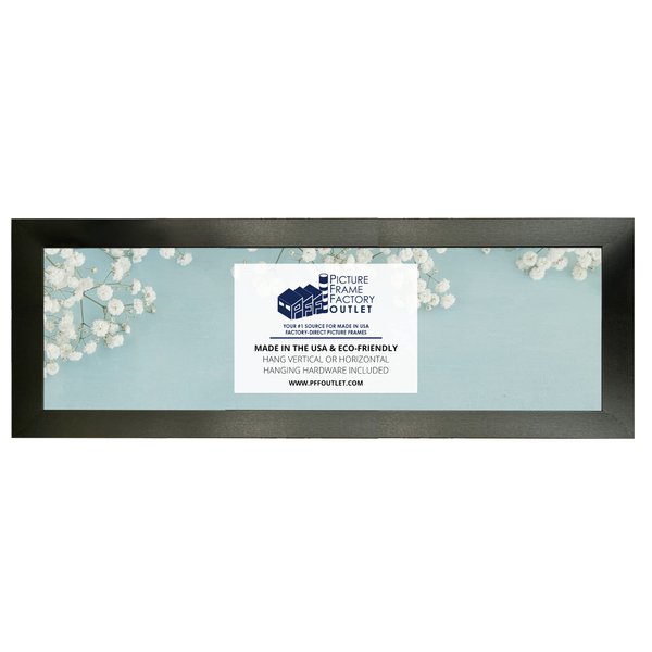 (1) 8”x16” - 1.25 Inch Black Eco-Friendly Picture Frame | Plexi Glass, Backing and Hanging Hardware Included