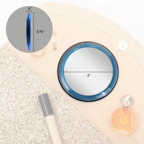 Zadro 5X Two-Sided Acrylic Compact Mirror, 4-Inch, Blue