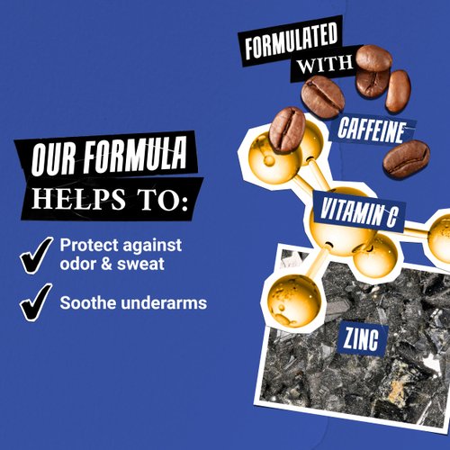 Kiehl's Body Fuel Antiperspirant & Deodorant Roll-On, 48-Hour Protection Against Sweat and Odor, with Caffeine, Vitamin C & Zinc, Dries Quickly, Energizing Scent for Men's Underarm - 2.5 fl oz