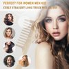 O BRUSHZOO Wood Hair Comb for Women Men, Wide Tooth Comb for Curly Thick Long Wet Dry Hair, Wooden comb for Hair Massage Detangle