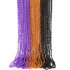 JULBEAR Bulk Halloween Beads Necklaces, 30 pcs Mardi Gras Black Orange Purple Bead Necklace for Holiday Party Favors Carnival Decorations Accessories Supplies