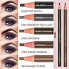 Waterproof Eyebrow Pencils Brow Pencil Set For Marking, Filling And Outlining, Tattoo Makeup And Microblading Supplies Kit-Permanent Eye Brow Liners In, 12Pcs 5Colors(4Black6Brown2Gray）(Multicolor)