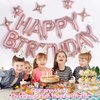 iPartycool 24pcs Happy Birthday Banner, Rose Gold Birthday Decorations, Happy Birthday Balloon, Birthday Party Decorations Happy Birthday Sign with 6pcs Star Balloons for Girls Birthday Party Supplies