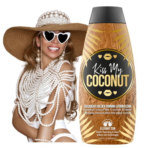 Kiss My Coconut - Sun Tanning Lotion for Tanning Beds or Outdoor Tanning Lotion - No DHA Bronzer, Natural Tan Accelerator for Outdoor SunTan Lotion or Indoor Tanning Lotion Accelerator for Tanning Bed