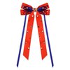 Vokone Game Day Hair Bows for Women Football Hair Bow Clip Jeweled Crystal Silky Satin Ribbon Bow Barrette Hair Clip Sports Fan Team Accessories Orange Blue