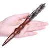 PERFEHAIR Mini Boar Bristle Round Brush for Short Hair, Small Round Barrel Brush for Blow Drying-0.85 Inch Diameter