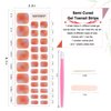 WOKOTO Semi Cured Gel Nail Strips For Toenails, 16 Size 32 Tips Gradient Design Toe Nail Polish Strips With Nail File & Wooden Stick, Works With Lamps, Salon-Quality, Long Lasting, Easy To Use
