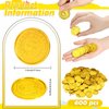 600 Pcs Pirate Gold Coins Plastic Treasure Coins Play Toy Coins Fake St. Patricks Coin for Pirate Party Favors Supplies Treasure Hunt Game Teachers Classroom Reward