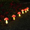 Abkshine New Upgraded Waterproof Solar Mushroom Lights Outdoor Decor, 8 Modes for Garden Pathway Landscape Yard Easter Pathway Halloween Xmas Decorations, Set of 6 Red