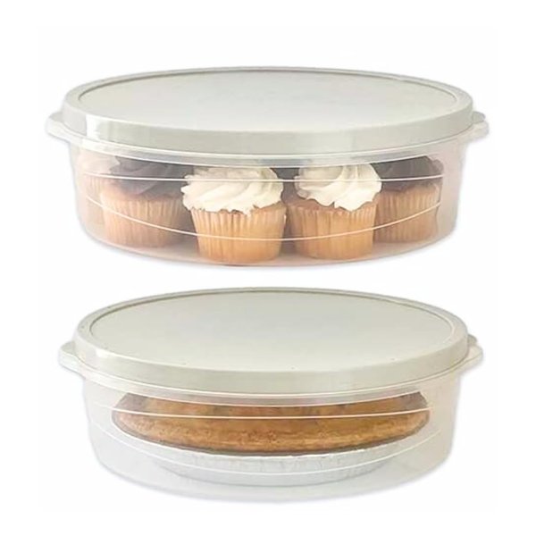 Evelots Set of 2 Pie Keepers-Clear Plastic Food Storage Containers-Holds 10 Inch Cakes, Pies, Pastries