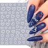 Valentine's Day Heart Nail Art Stickers 3D Holographic Heart Nail Decals Valentines Nails Art Supplies 6PCS Gold Red White Heart Nail Stickers Manicure Accessory for Women Girls Nail Art Decorations