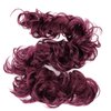 CAISHA Hairpiece Hair Wrap Heat-resistant Synthetic Fibres Curly Messy Updo Wine Red HW19