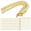 100Pcs Ball Beads Chain,4inch Bead Chain Gold Beads 2.4mm Diameter with Ball Connector Clasp Keychain Rings Metal Rings for Crafts Dog Tag Metal Chain Metal Bead Chain Dog Tag Chain