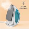 Mini Steam Iron for Travel, 1080W, Dual Voltage, Lightweight Non-Stick Soleplate, Portable Travel Steam Iron, White-Teal