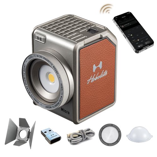 HOBOLITE Micro Photography Lighting Standard Kit, 8W Bi-Color Portable Video Light with CRI 96+, 2700-6500K, APP Control, Continuous LED Lighting for Studio, Outdoor Shooting, Microfilm, Recording