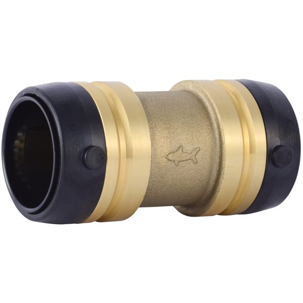 SharkBite 1-1/4 Inch Coupling, Push to Connect Brass Plumbing Fitting, PEX Pipe, Copper, CPVC, PE-RT, HDPE, UXL0135