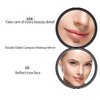 Gospire Pocket Makeup Mirror for Travel, 1X/10X Double Sided Magnifying Compact Handbag Cosmetic Mirror, 4 Inch Ultra-Thin Handheld Round Foldable Portable Mirror for Women (Black)