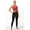 THE GYM PEOPLE Women's V Cross Waist Workout Leggings Tummy Control Running Yoga Pants with Pockets(Black, Medium)