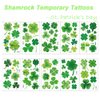 10 Sheets St. Patrick's Day Temporary Tattoos 78 Pcs Shamrock Tattoos Stickers Saint Patrick’s Day Stickers for Face Body Arms Decoration Green Clover Party Supplies for Kids Adults