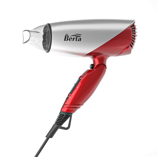 Berta 1875 Watts Folding Hair Dryer Negative Ionic Blow Dryer US Plug Dual Voltage