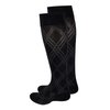 TOUCH Compression Socks for Women, 15-20 mmHg, Argyle, Cotton, 1 Pair, Black, Medium