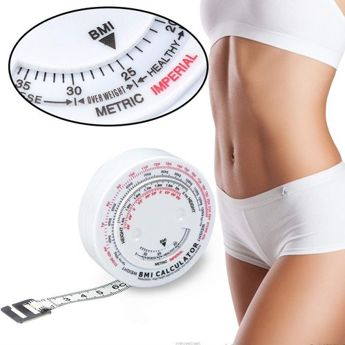 Body Measure Tape - Index Round Fat Measurement Fitness Measuring Body Retractable Tape Arms Chest Thigh or Waist Measuring Tape Fitness Goals BMI Calculator