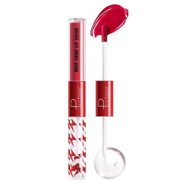 Marine Forest High Shine Lip Gloss with Clear Fixed Color Lip Oil, Up to 12 Hours Long Lasting Dual Ended Liquid Lipstick, Lightweight and Non Sticky, 0.1 Oz (12)