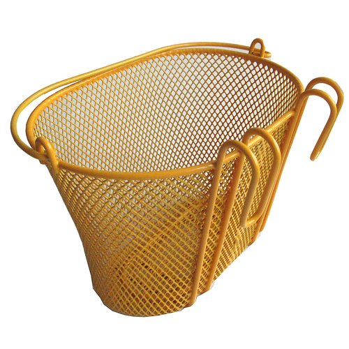 Basket with Hooks, Front, Removable, Wire mesh Small, Kids Bicycle Basket (Yellow/Orange)