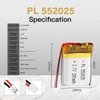 YDL 3.7V 200mAh 552025 Lipo Battery Rechargeable Lithium Polymer ion Battery Pack with PH2.0mm JST Connector