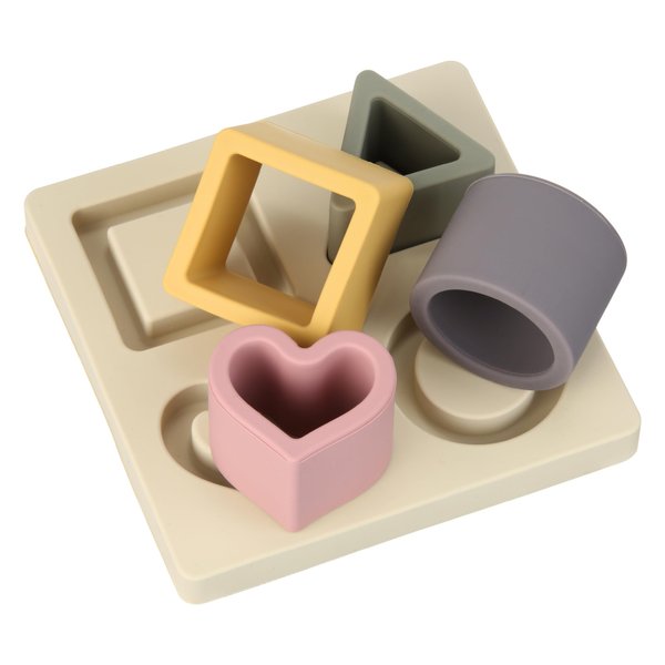 Silicone Baby Puzzle | Shapes Sorter Teething Squeezing Babies&Toddlers 6 to 24 Months Early Education | Stacking Building Blocks Toddler Toys