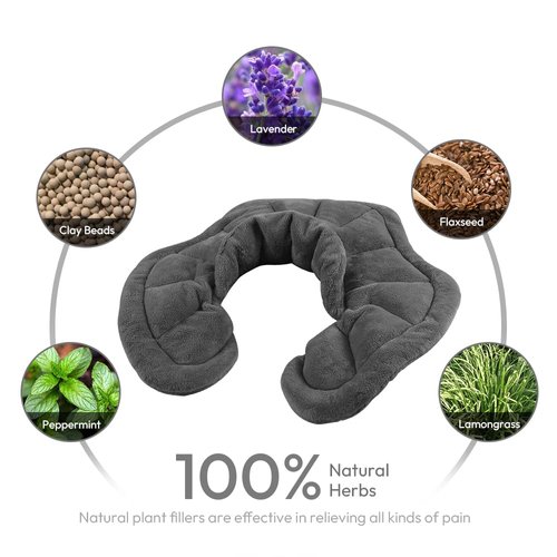 Microwavable Heated Neck Wrap Warmer and Shoulder Weighted Heating Pad Microwave for Hot and Cold Compress