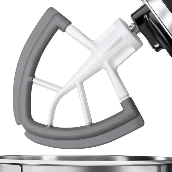 Flex Edge Beater,Mixer Accessory,Attachments For Mixer,Fits Tilt-Head Stand Mixer Bowls For 4.5-5 Quart Bowls,Beater With Silicone Edges,White